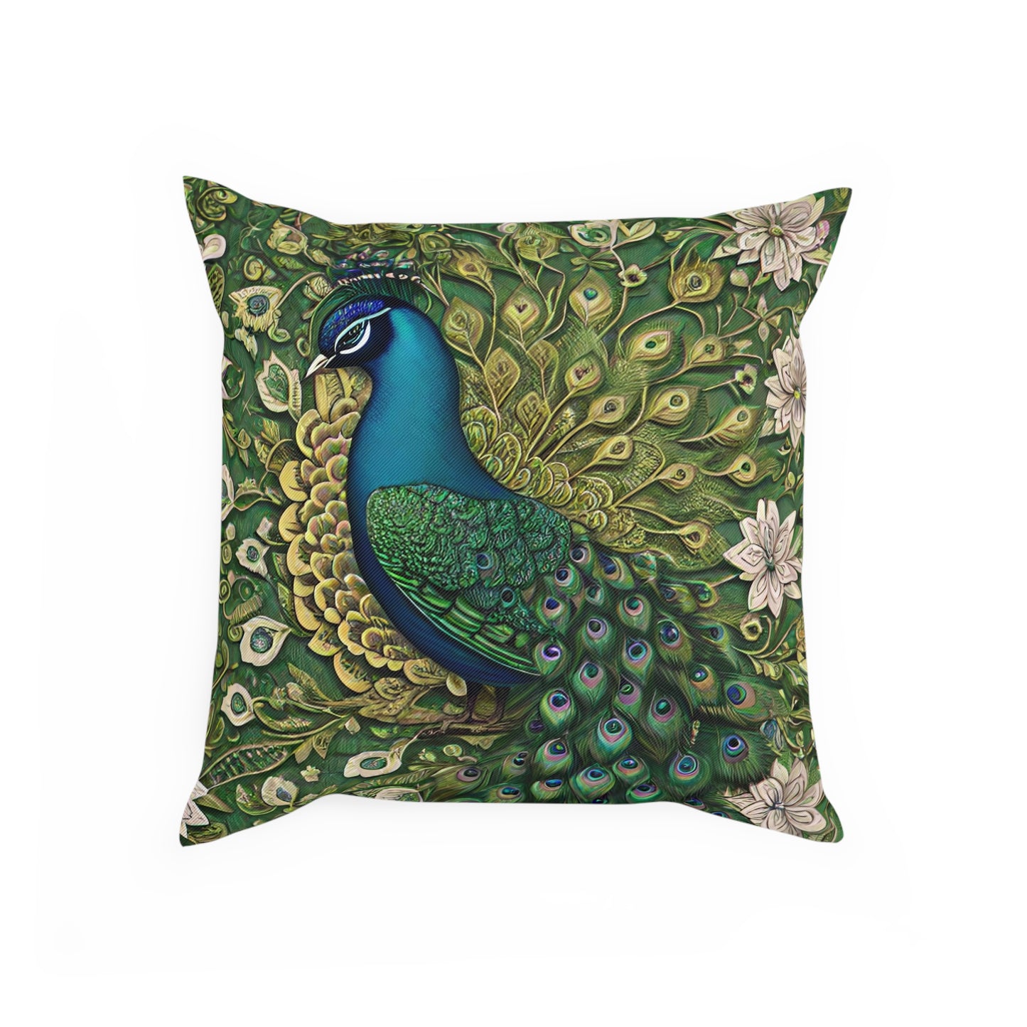 Vintage Botanical Peacock Cushion