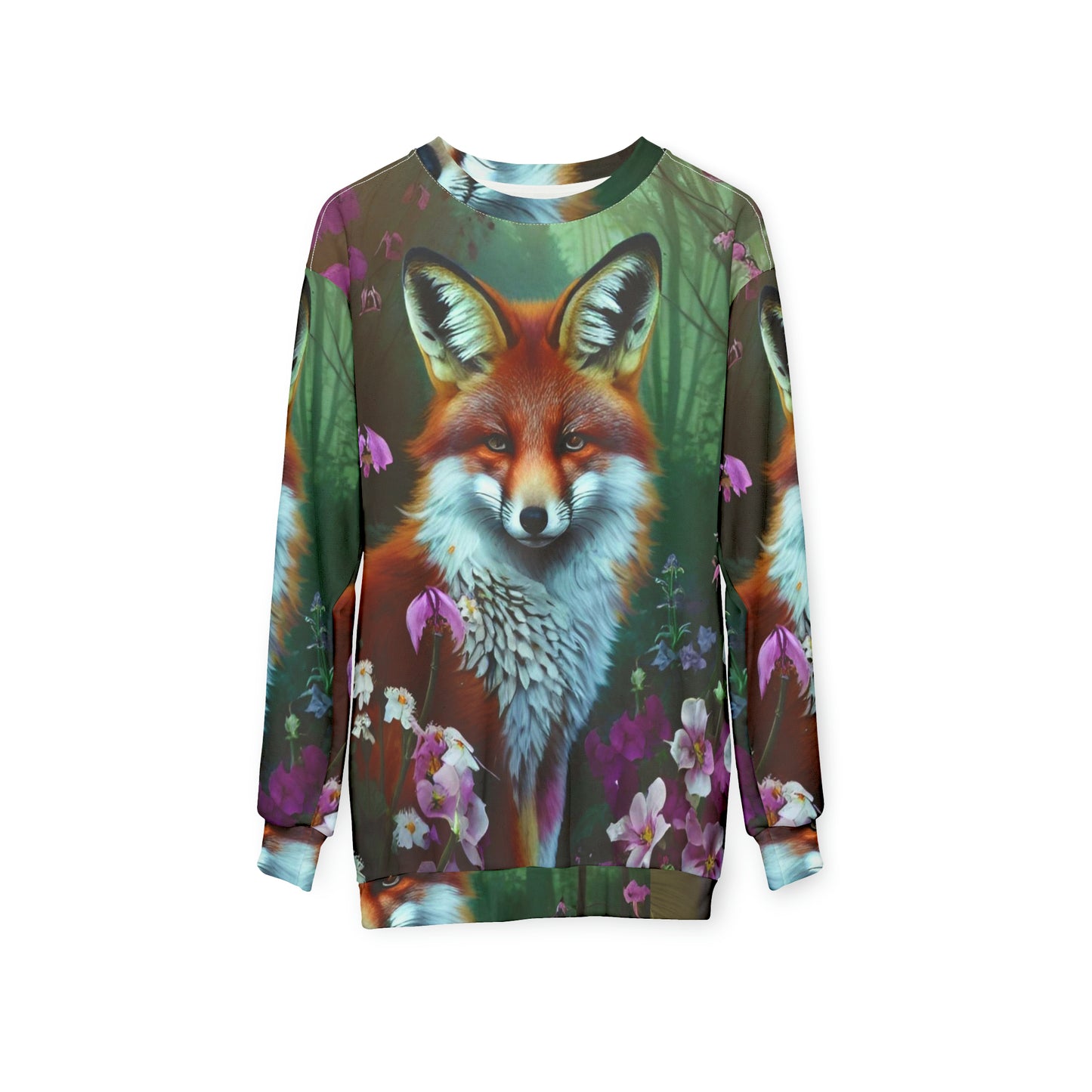 Floral Woodland Fox Art Sweatshirt