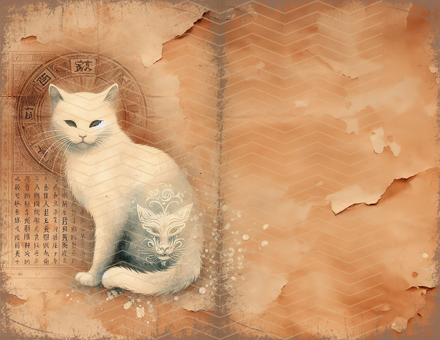 Vintage Cats Printable Aged Junk Journal Page Download Bundle