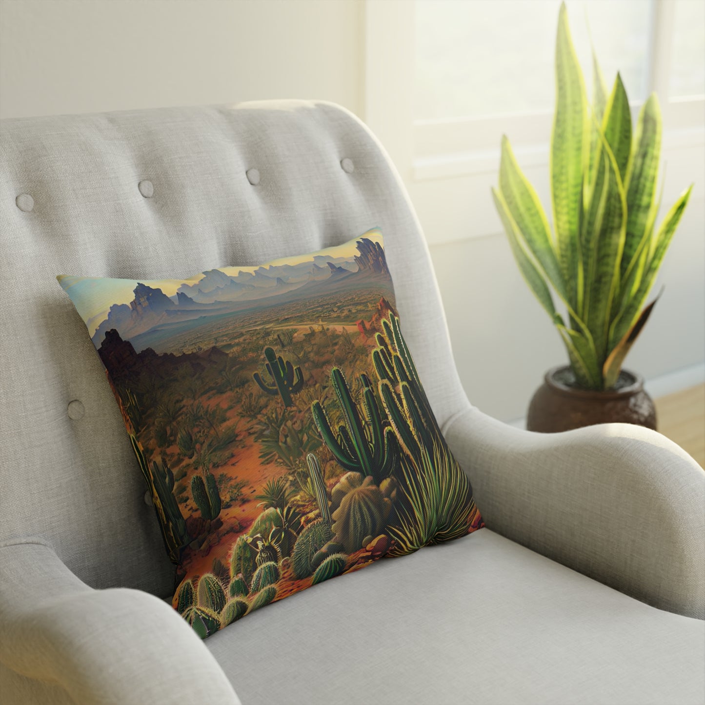Desert Cactus Retro Vibe Cushion