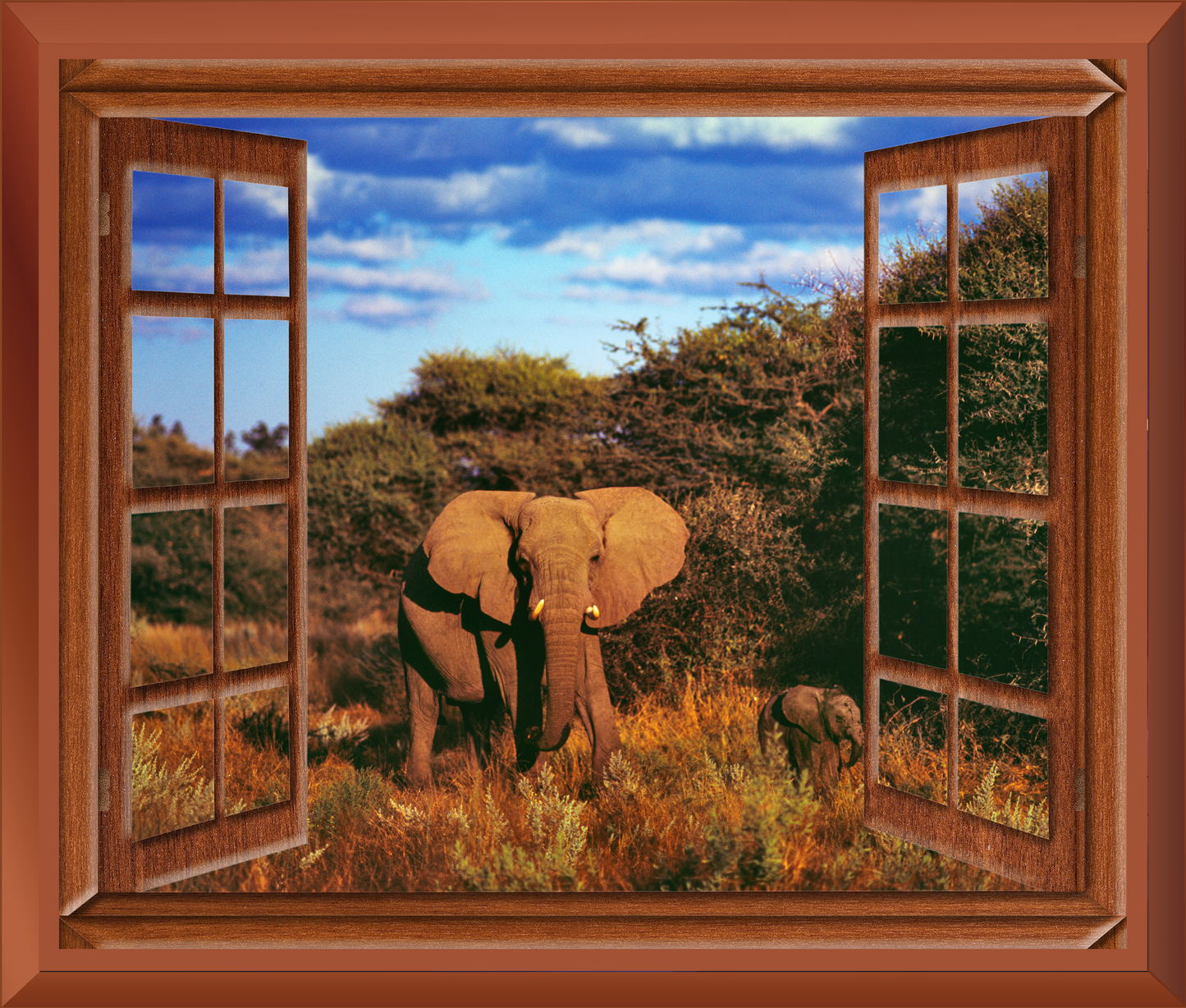 Elephant Window Wall Tapestry