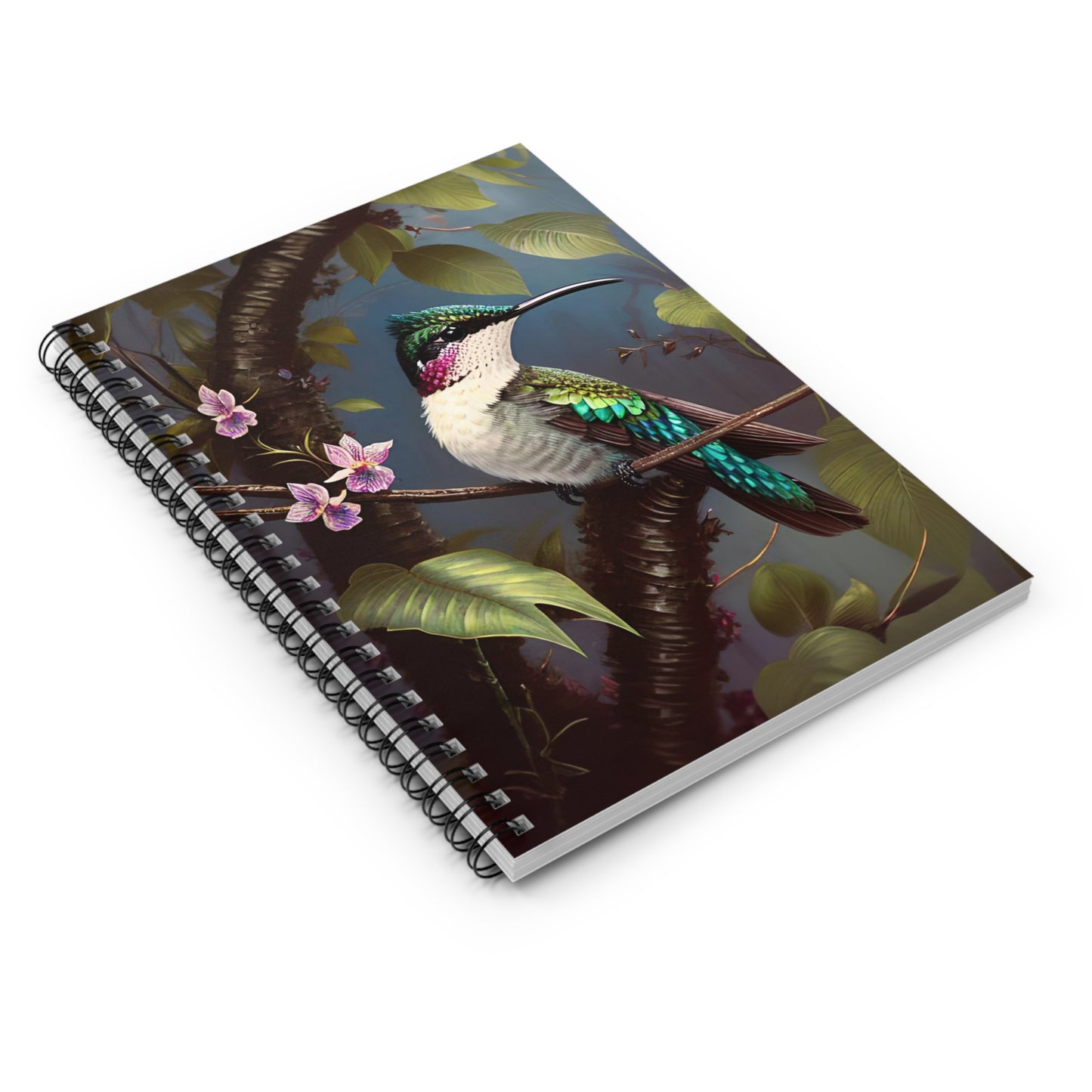 Tropical Botanical Hummingbird Notebook