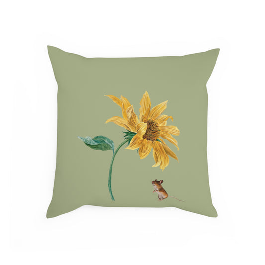 Sunflower and Mouse Cushion