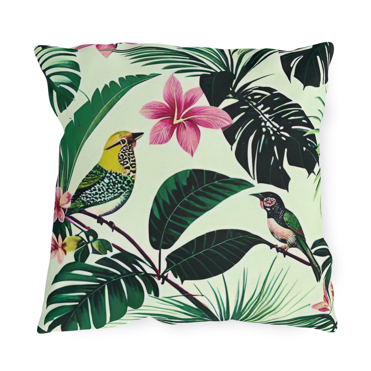 Tropical Birds Outdoor Pillow