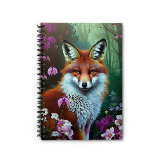 Floral Woodland Fox Spiral Notebook