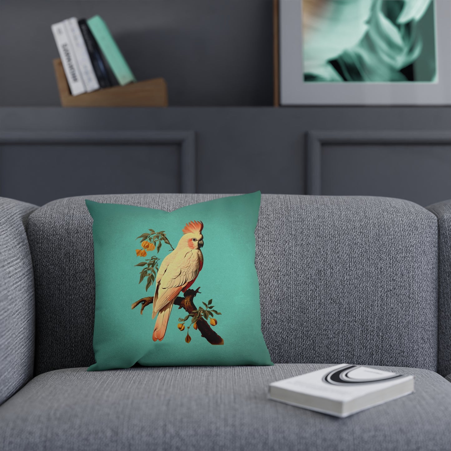 Turquoise Cockatoo Cushion