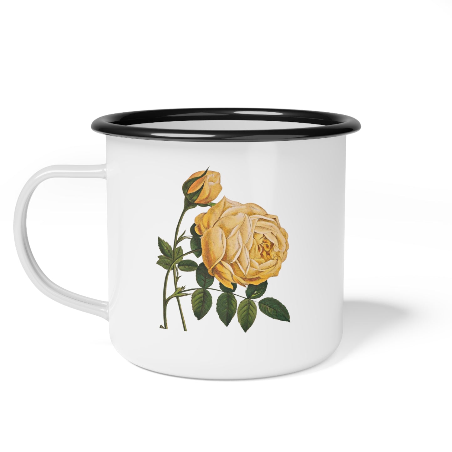 Yellow Rose Enamel Mug