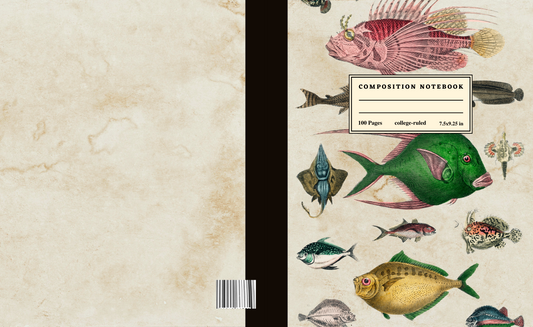 Vintage Fish Composition Notebook 100 Pages