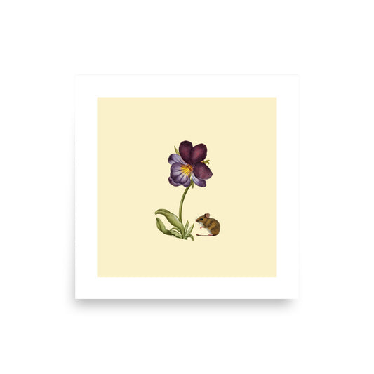 Pansy and Mouse Art Poster