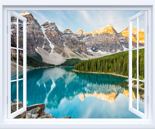 Mountain Lake View Wall Tapestry